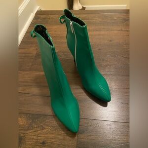 Women’s Green Heeled Boots Size 13